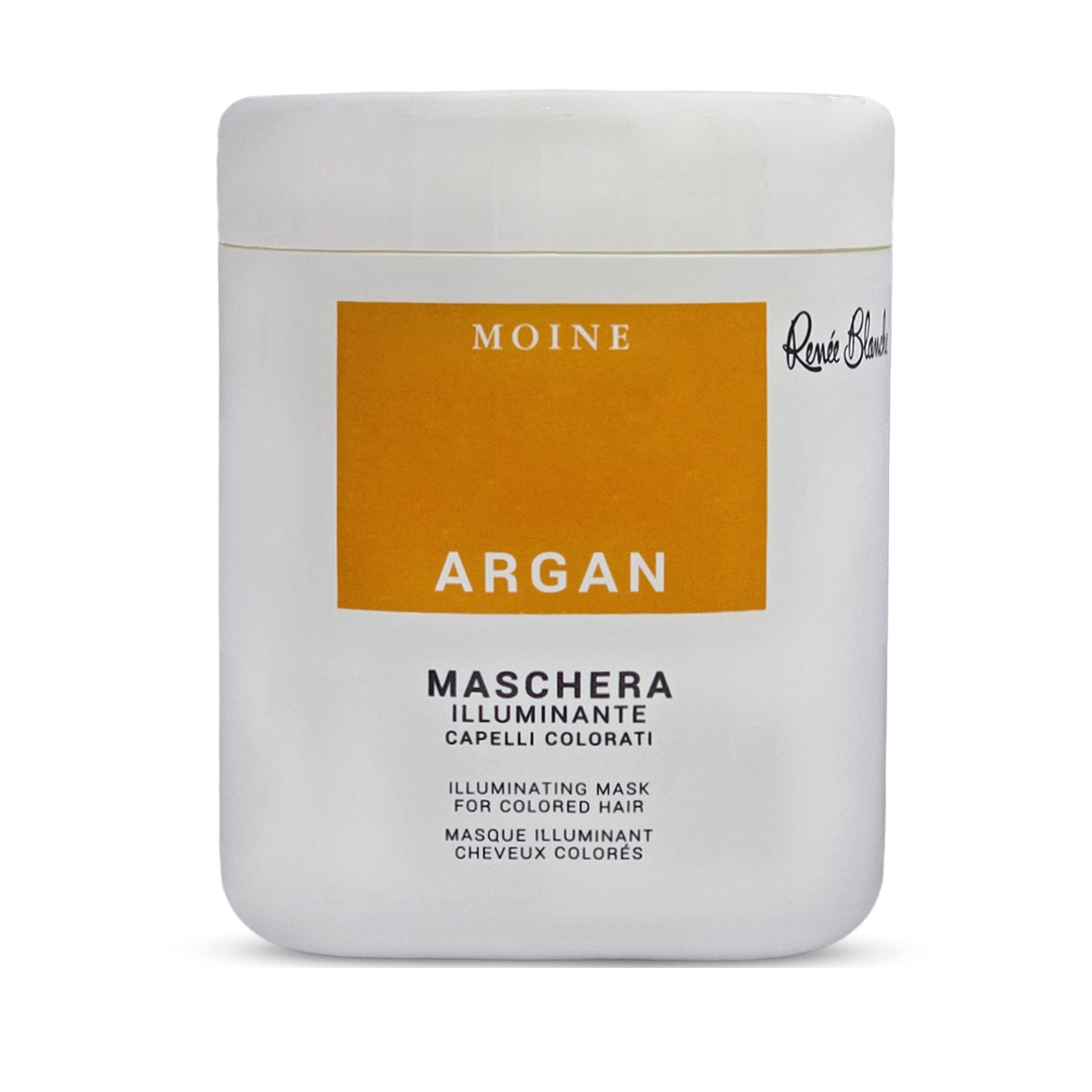Renee Blanche Moine Illuminating Mask for Hair With Argan Oil | Colored Hair , Treatened Hair and Dry Damaged Hair| 1000ml- Italy