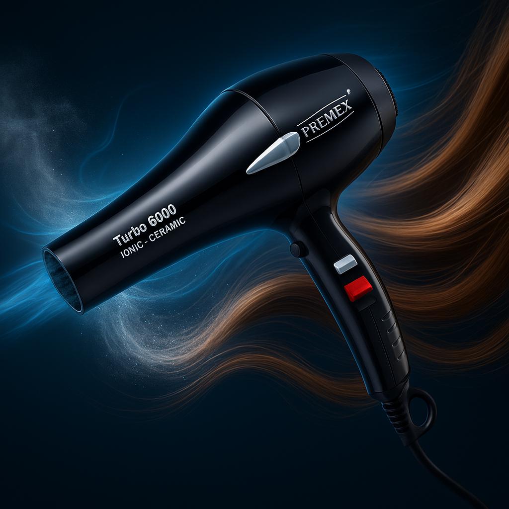 Premex Turbo 6000 - Hair Dryer, Ionic & Ceramic Professional salon Blow dryer 2500W.