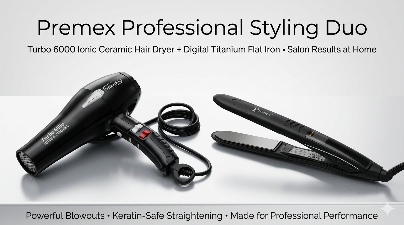 Premex Turbo 6000 & Titanium Flat Iron | Best for Keratin Treatment ...