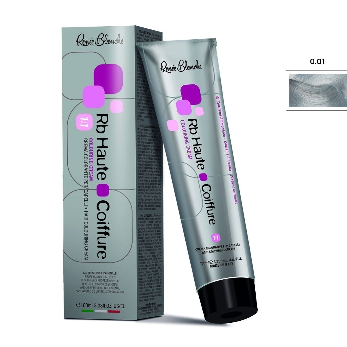 Renee Blanche Haute Coiffure Hair Color, Hair dye - 0.01 Blue Toner, 100 ml- Italy