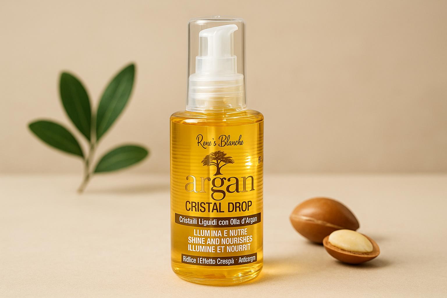 Argan Cristal Drop oil with argan seeds