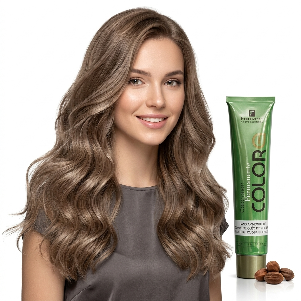 Fauvert Professionnel Colorea 7/771 Cold Chestnut Blonde Cuivre Profond Hair Color 100ml – Professional Permanent Hair Dye Made in France