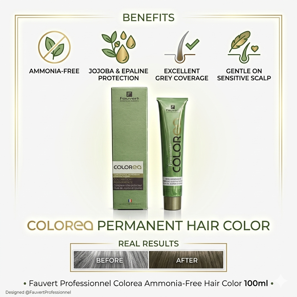 Fauvert Professionnel Colorea 7/771 Cold Chestnut Blonde Cuivre Profond Hair Color 100ml – Professional Permanent Hair Dye Made in France