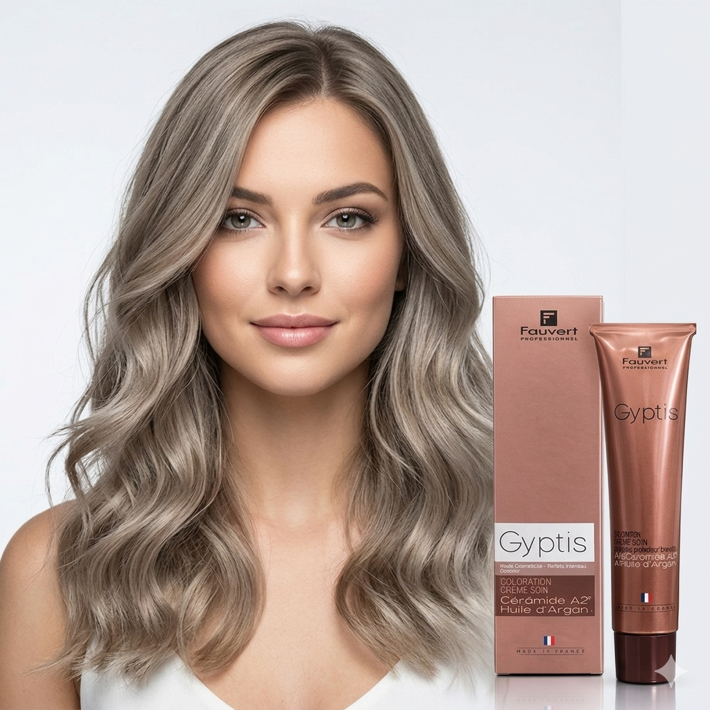 Fauvert Professionnel Gyptis Hair Color, Hair dye - 7/1 Ash Blonde, 100 ml- France