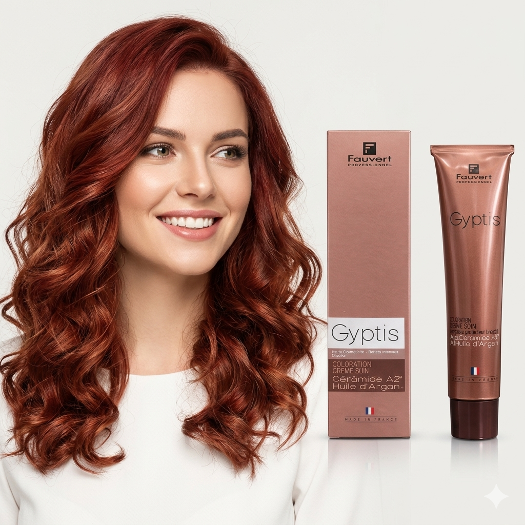 Fauvert Professionnel Gyptis Hair Color, Hair dye - 7/66 Deep Red Blonde, 100 ml- France