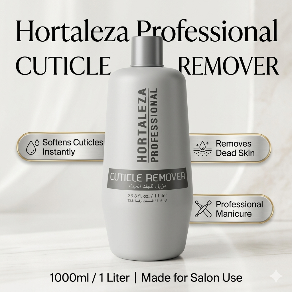 Hortaleza Professional Cuticle Remover White 1000ml – Fast & Safe for Natural and Artificial Nails