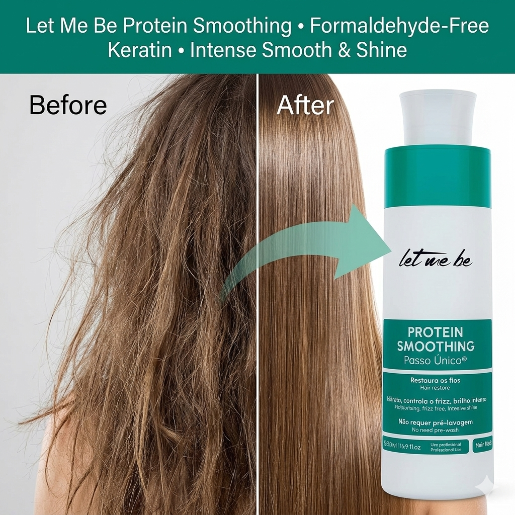 Let Me Be Protein Smoothing Treatment | 1-Step Formaldehyde-Free Brazilian Keratin Hair Straightening (500ml)