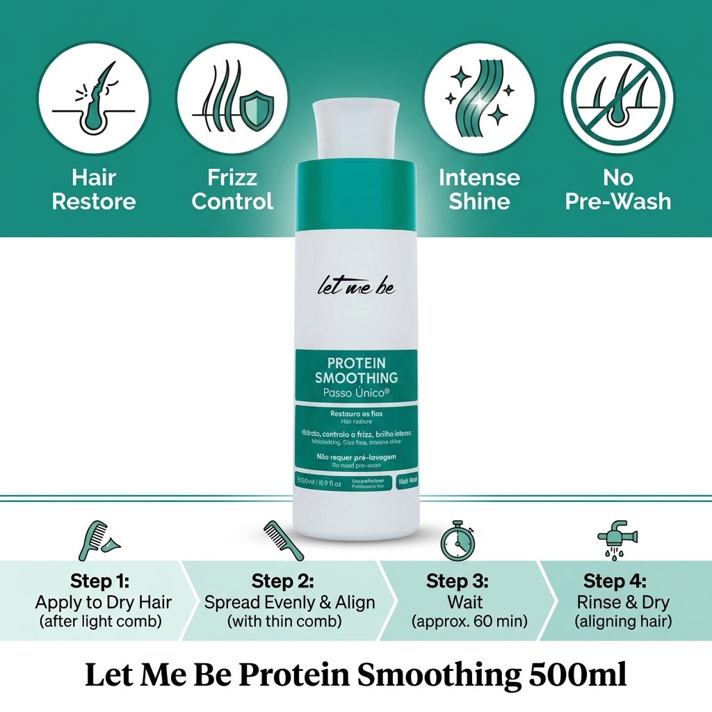Let Me Be Protein Smoothing Treatment | 1-Step Formaldehyde-Free Brazilian Keratin Hair Straightening (500ml)