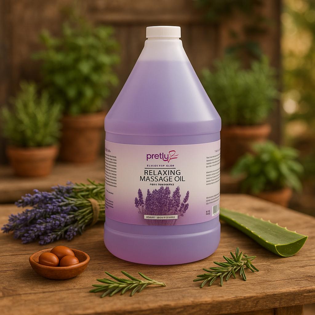 Pretty Be Body Aromatherapy Relaxing Massage Oil Lavender Essential Oil 3.78L – Natural Stress Relief Oil for Massage & Skin Care