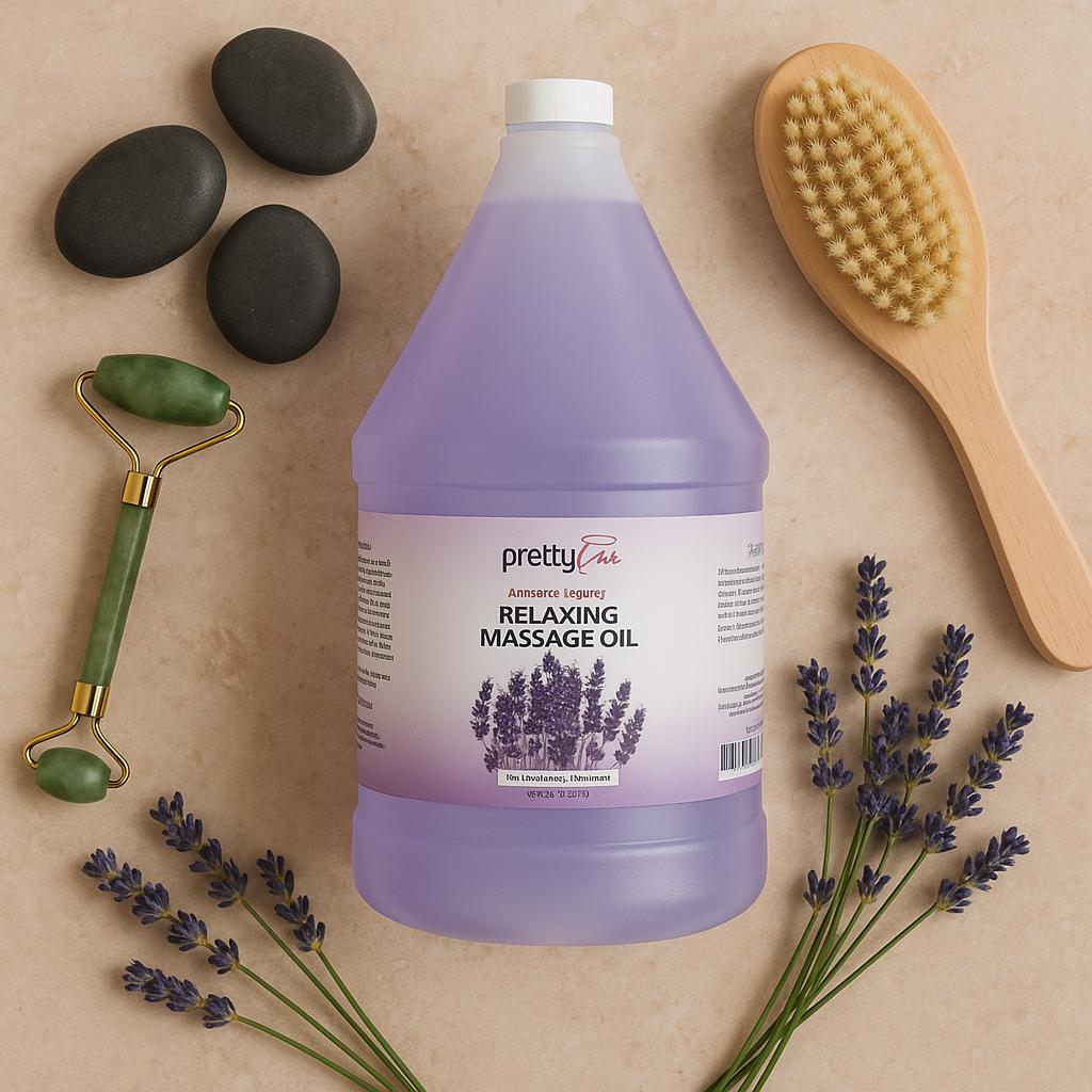 Pretty Be Body Aromatherapy Relaxing Massage Oil Lavender Essential Oil 3.78L – Natural Stress Relief Oil for Massage & Skin Care