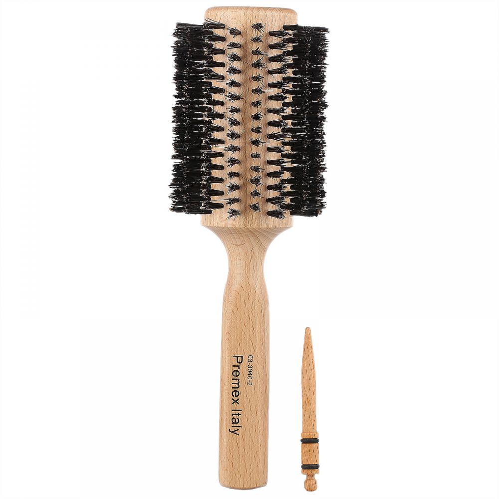 Premex 3040-2 Blowout Round Hair Brush, Beige/Black