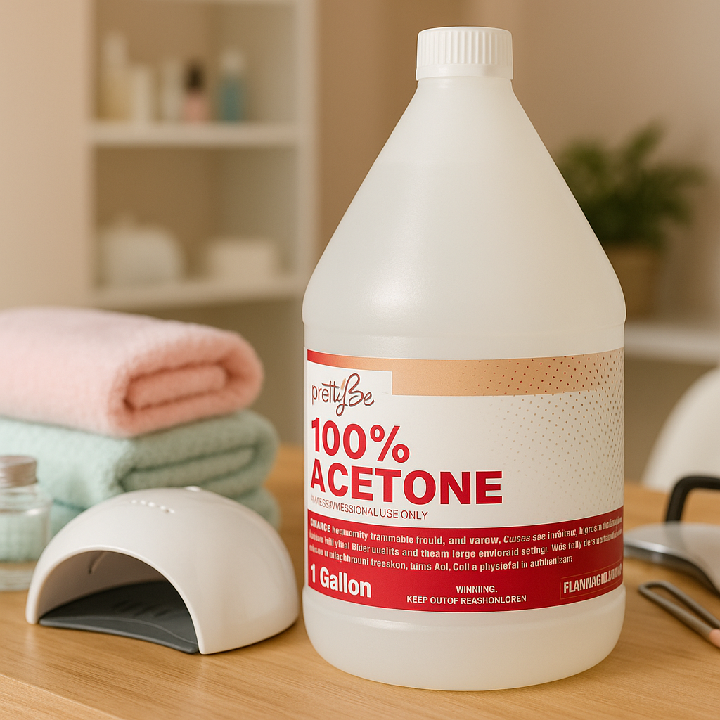 Pretty Be Pure Acetone 100 Professional Gel Soak Off 1 Gallon – Nail Polish Remover & Acrylic Remover for Salon Use