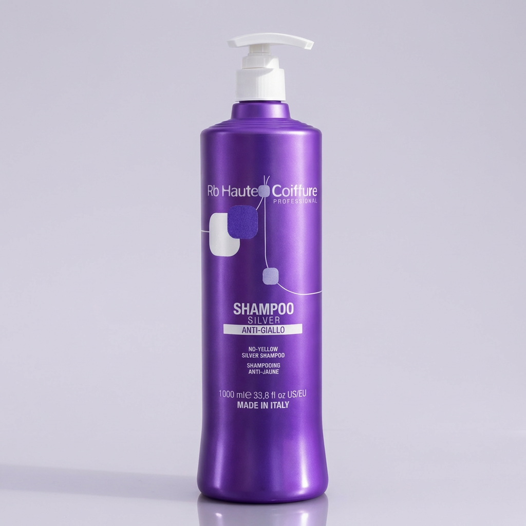 Renee Blanche Silver Purple Shampoo Anti-Yellow 1000ml – Made in Italy | Neutralizes Brassiness for Blonde, Grey & Bleached Hair | Professional Toning Shampoo