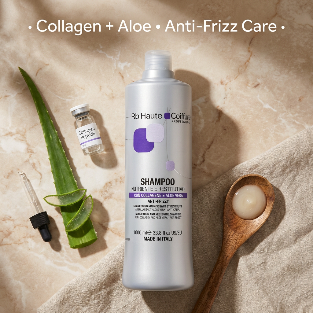 شامبو مغذي ومجدد للشعر مضاد للتجعد مع الكولاجين والصبار - رينيه بلانش، 1000 مل