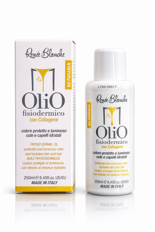 Renee Blanche Collagen Cleansing Oil 250ml – Italian Professional Dual-Use Oil | Gentle No-Foam Scalp Cleanser + Protective Oil for Coloring, Bleaching & Perming