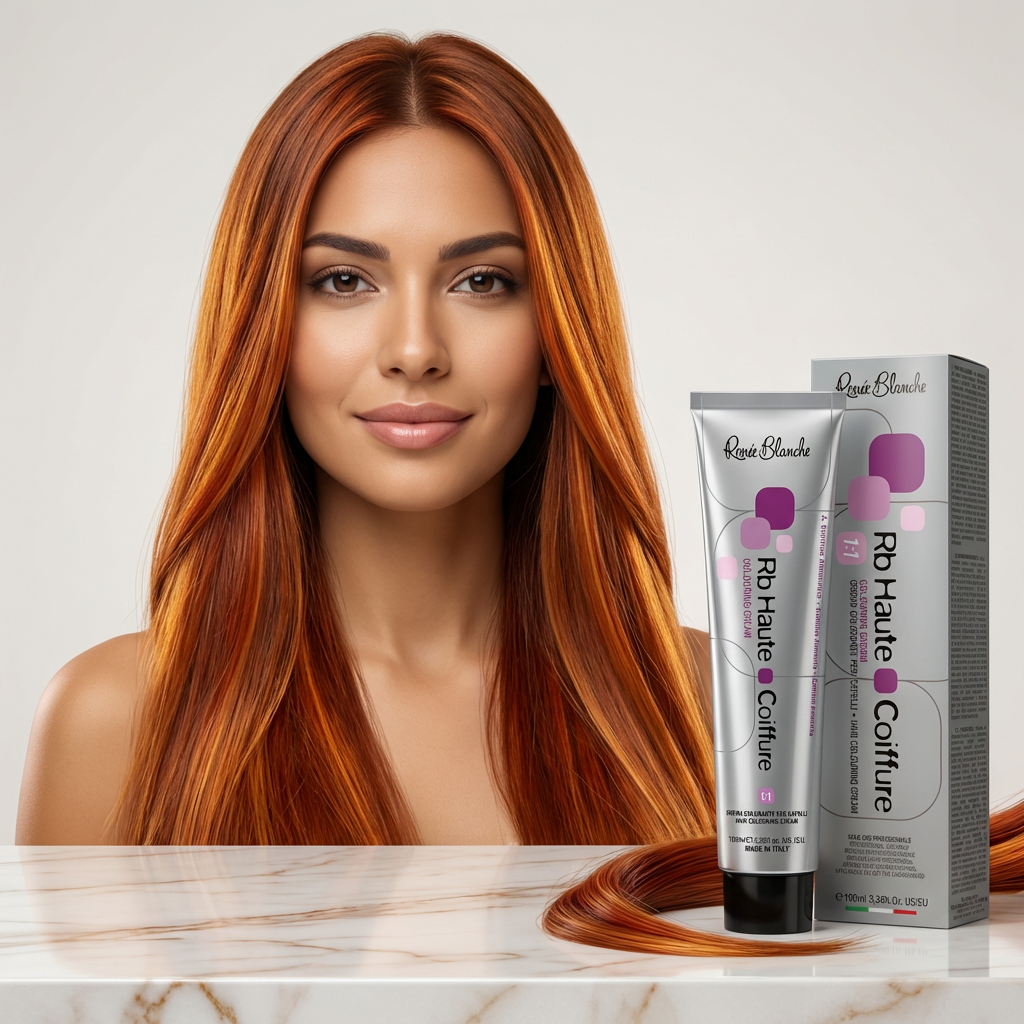 Renee Blanche Haute Coiffure 5.35 Paprika Light Chestnut 100ml – Italian Professional Permanent Hair Color | Warm Golden-Red Light Chestnut with Fiery Paprika Glow & 100% Grey Coverage
