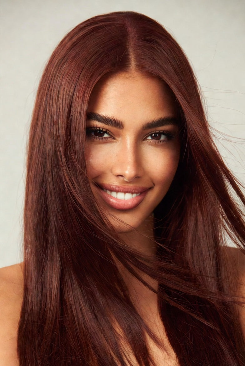 Renee Blanche Haute Coiffure 5.55 Intense Red Light Brown 100ml – Italian Professional Permanent Hair Color | Vibrant Fiery Red Light Brown with Golden-Copper Glow & 100% Grey Coverage