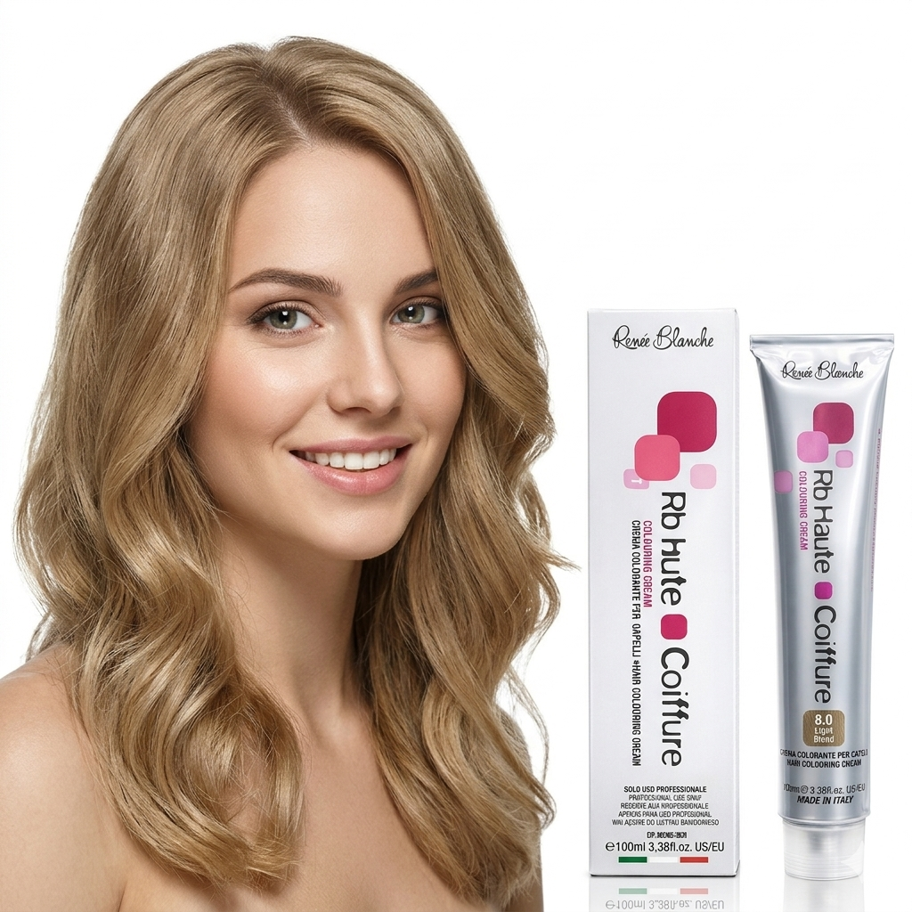 Renee Blanche Professional Hair Color, Hair dye - 8.0 Light Blond, 100 ml- Italy