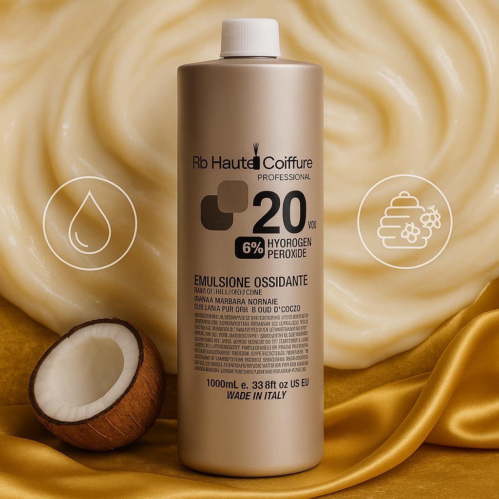 Renee Blanche Oxygen Developer 20 Vol 1000ml – Italian Professional Cream Hydrogen Peroxide | Perfect for Permanent Color, 2–3 Level Lift & Highlights