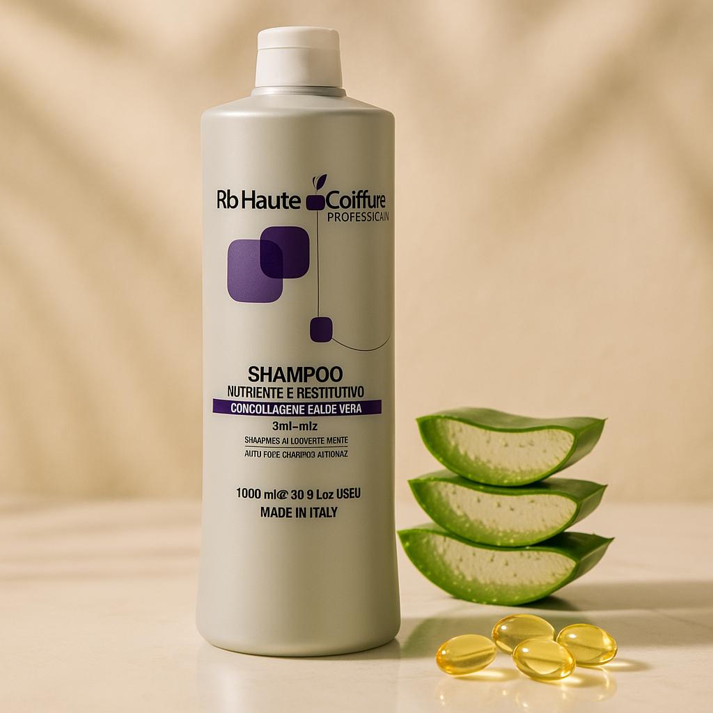 شامبو مغذي ومجدد للشعر مضاد للتجعد مع الكولاجين والصبار - رينيه بلانش، 1000 مل