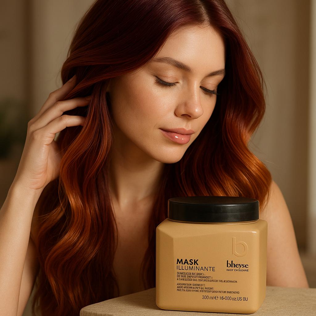 Bheysé Illuminating Hair Mask with Argan Oil & Honey 500ml – Italian Professional for Coloured & Treated Hair | Protects Vibrancy, Boosts Radiant Shine & Softness