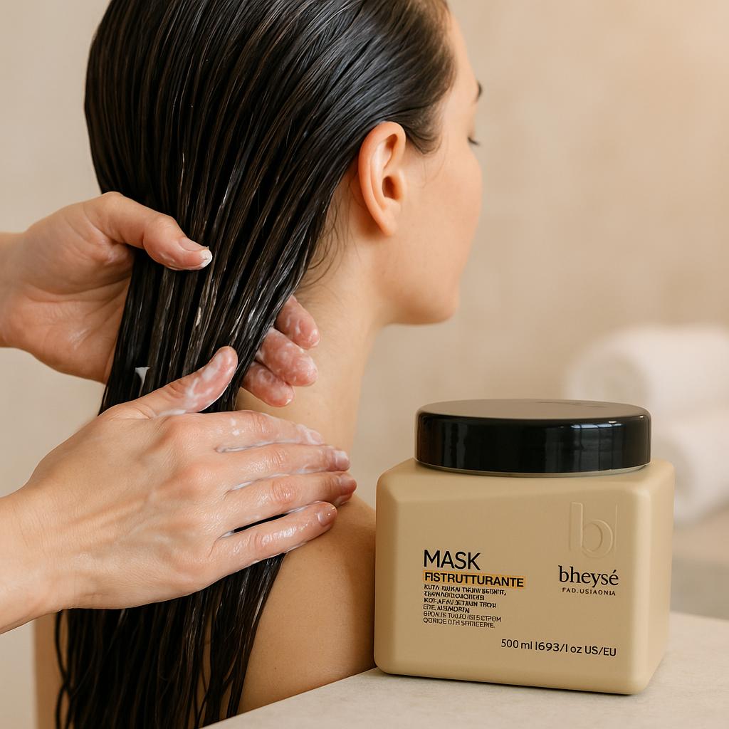 Bheysé Repairing Hair Mask with Keratin & Shea Butter 500ml – Italian Professional Intensive Treatment for Dry & Damaged Hair | Deep Repair, Moisture & Radiant Shine