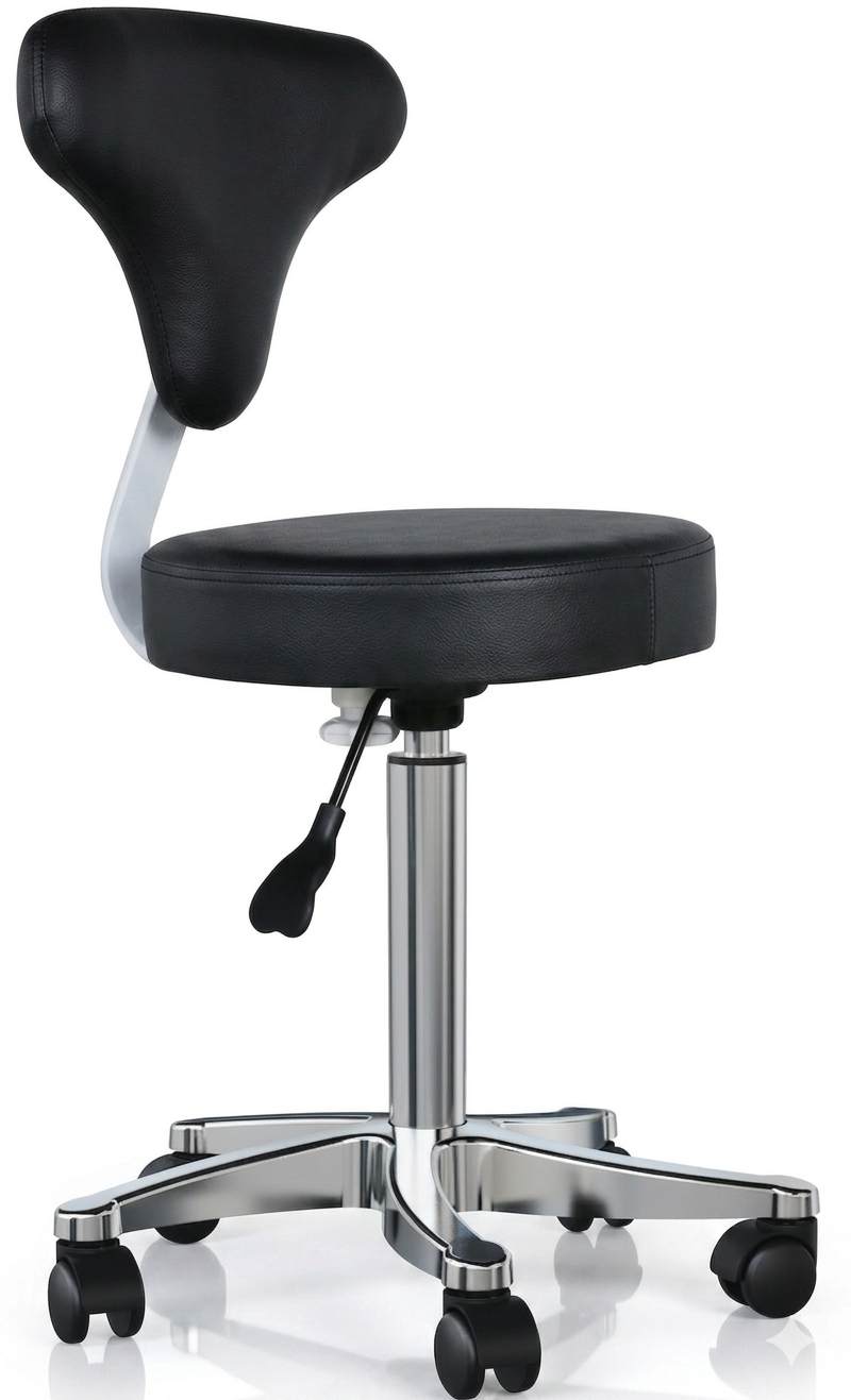 Professional Salon Styling Stool with Backrest – HZ-6057E Height-Adjustable Beauty Stool
