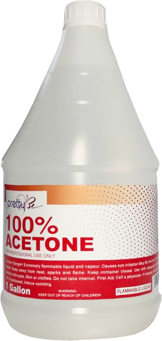 Pretty Be Pure Acetone 100 Professional Gel Soak Off 1 Gallon – Nail Polish Remover & Acrylic Remover for Salon Use