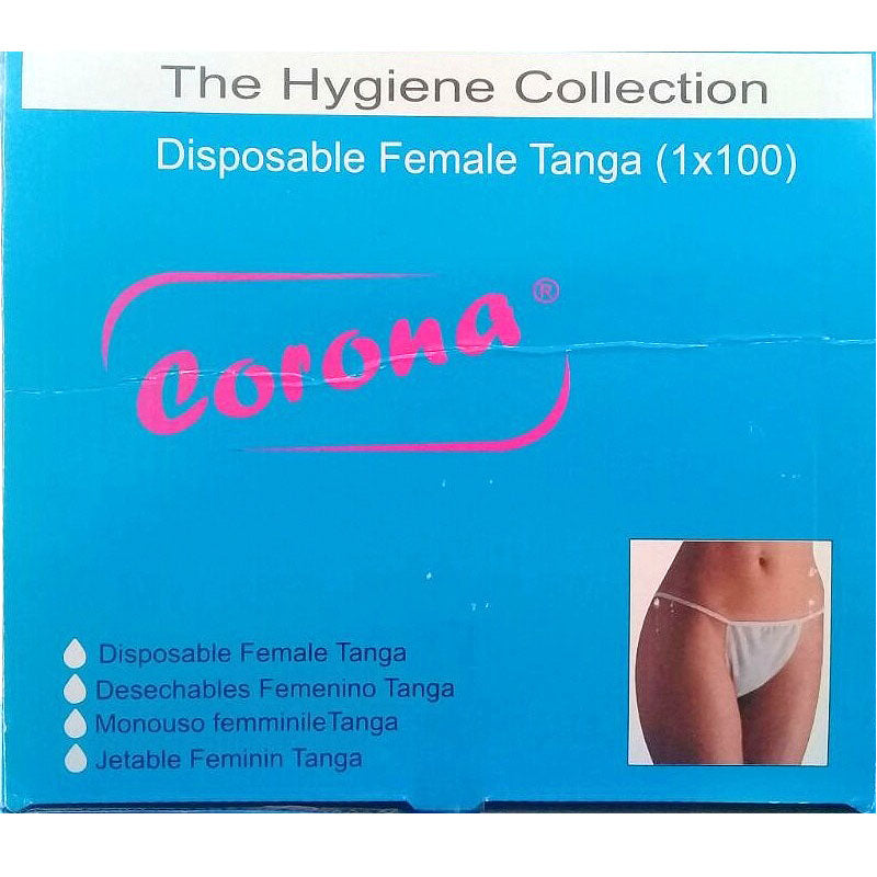 Corona Disposable Female Tanga (100 Pcs) – Professional Hygiene Thongs for Spas, Salons & Travel | Soft Non-Woven Fabric, Bulk Value Pack