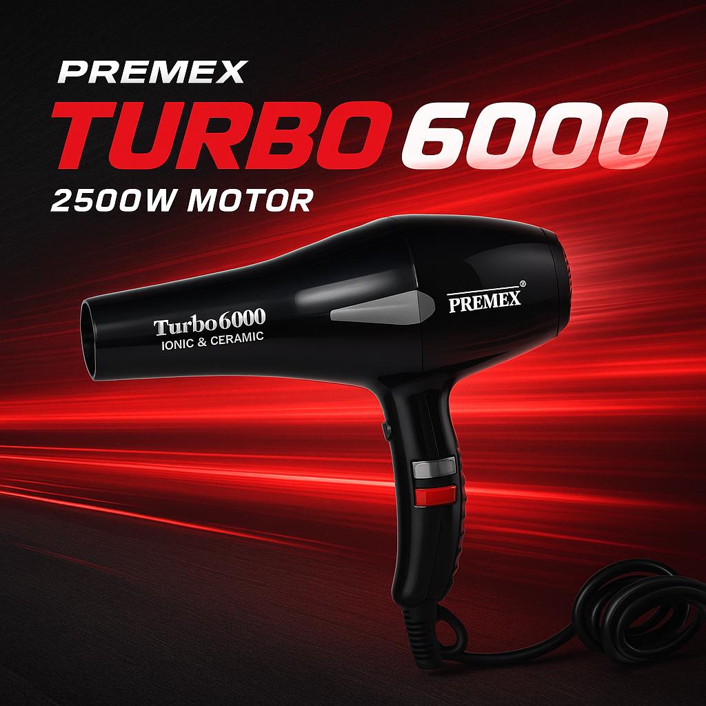 premex turbo 6000 ionic and ceramic hair dryer heavy duty up to 2500 W