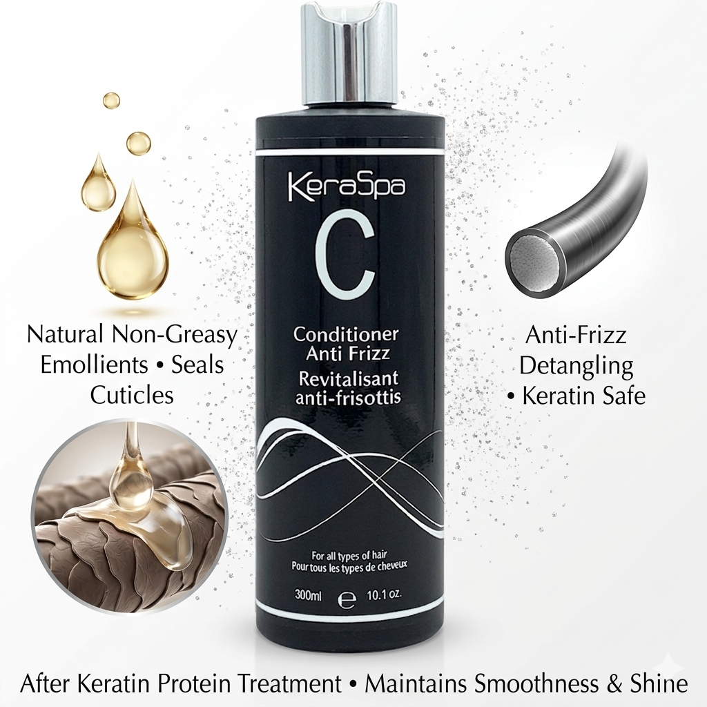 Keraspa Brazil Sulfate Free Shampoo and Anti Frizz conditioner after keratin, Protein- 300 ml