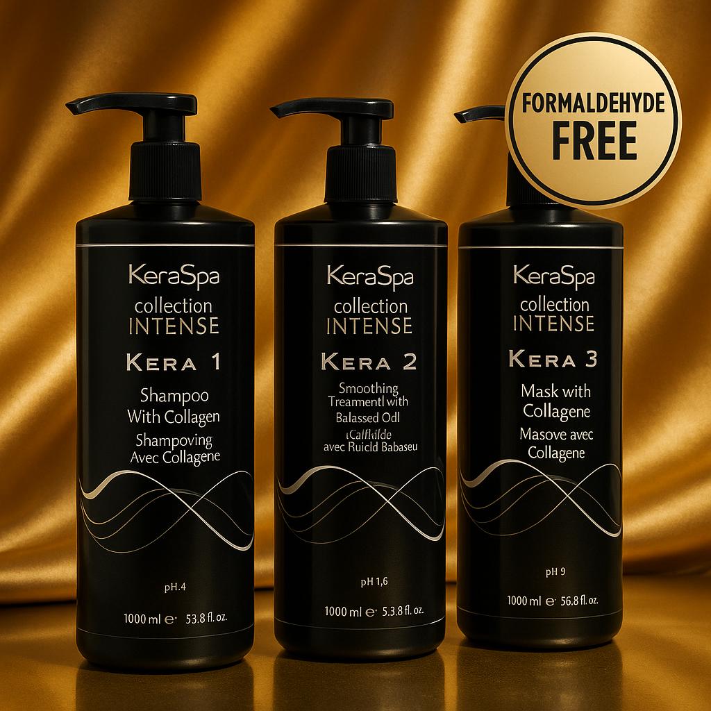 Keraspa Brazil Keratin Treatment Smoothing system,kera1, kera2, kera3-1000 ml