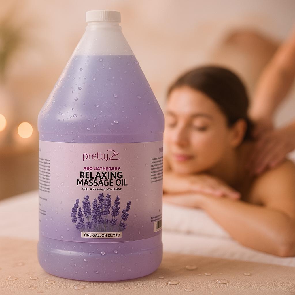 Pretty Be Body Aromatherapy Relaxing Massage Oil Lavender Essential Oil 3.78L – Natural Stress Relief Oil for Massage & Skin Care